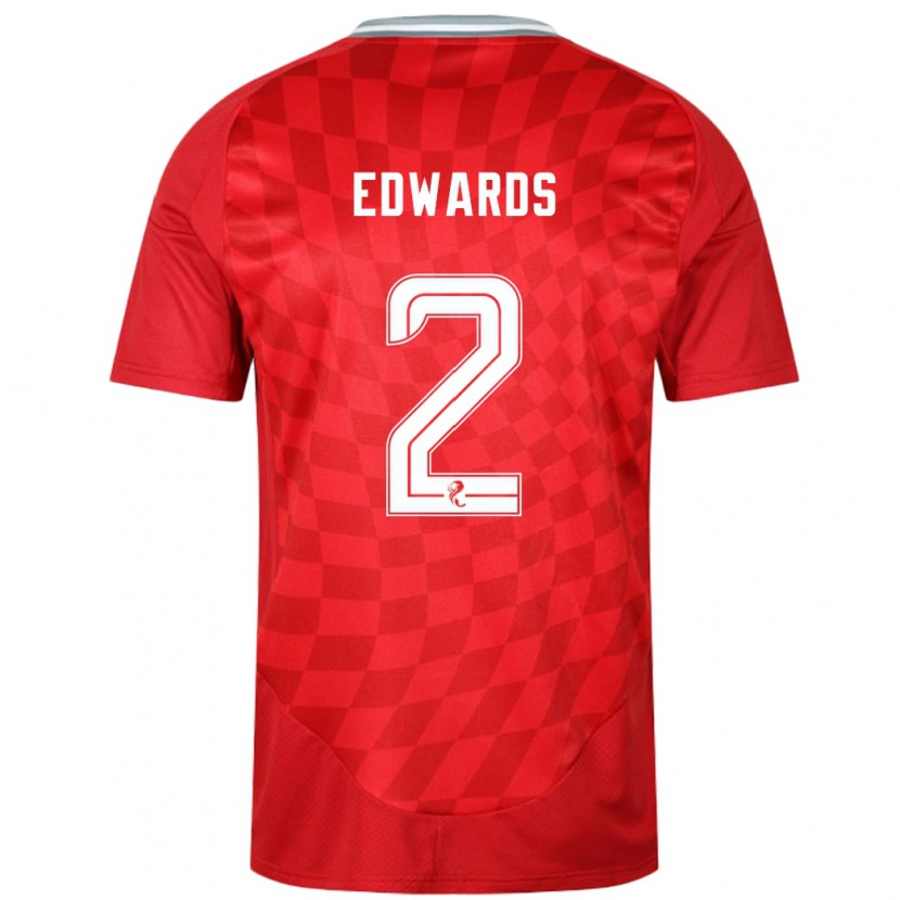 Danxen Mænd Lois Edwards #2 Rød Hjemmebane Spillertrøjer 2024/25 Trøje T-Shirt