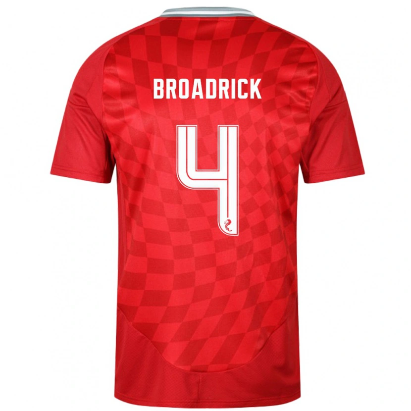 Danxen Mænd Jessica Broadrick #4 Rød Hjemmebane Spillertrøjer 2024/25 Trøje T-Shirt