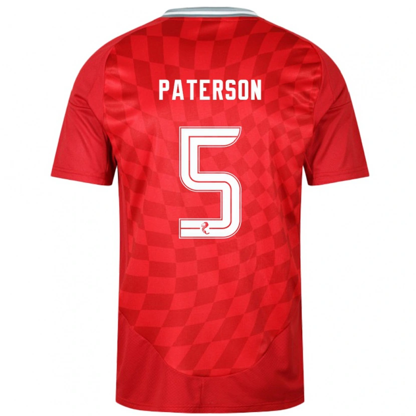 Danxen Mænd Donna Paterson #5 Rød Hjemmebane Spillertrøjer 2024/25 Trøje T-Shirt