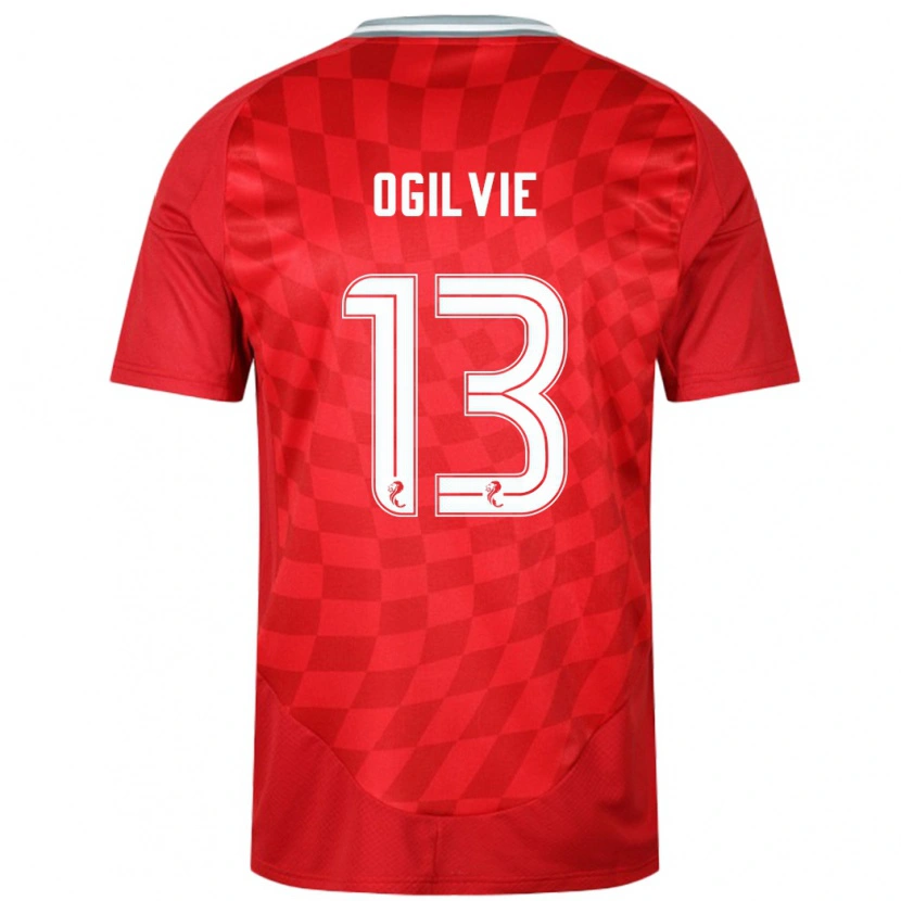 Danxen Mænd Francesca Ogilvie #13 Rød Hjemmebane Spillertrøjer 2024/25 Trøje T-Shirt