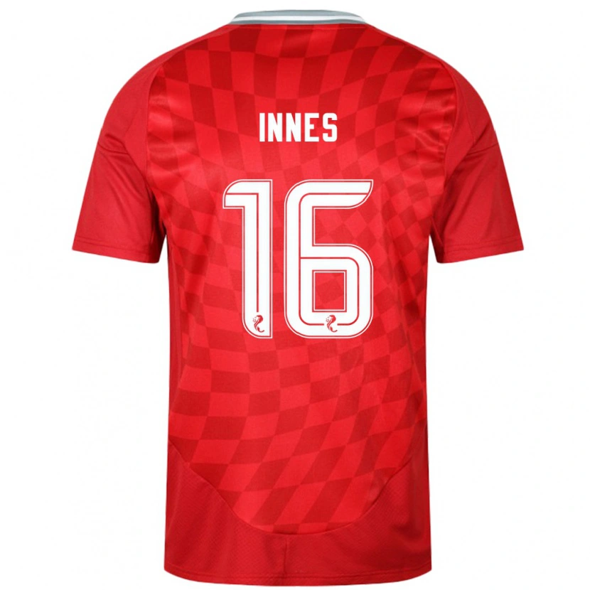 Danxen Mænd Hannah Innes #16 Rød Hjemmebane Spillertrøjer 2024/25 Trøje T-Shirt