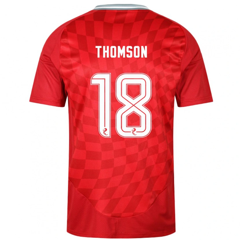 Danxen Mænd Eva Thomson #18 Rød Hjemmebane Spillertrøjer 2024/25 Trøje T-Shirt