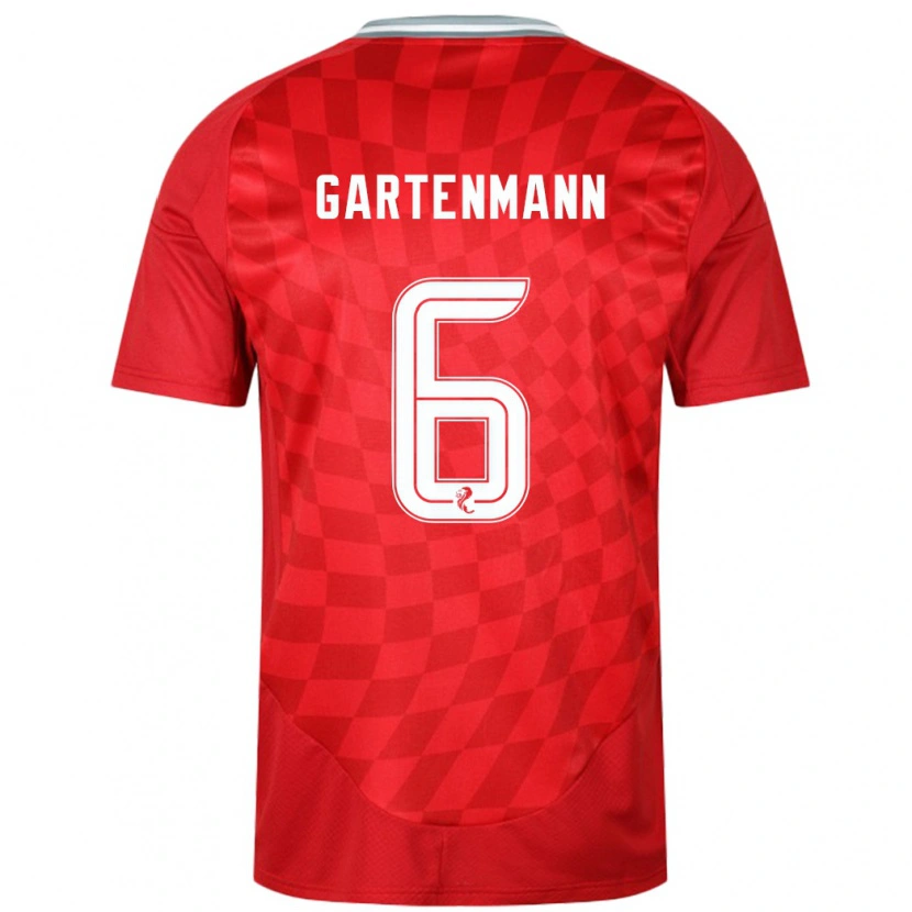 Danxen Mænd Stefan Gartenmann #6 Rød Hjemmebane Spillertrøjer 2024/25 Trøje T-Shirt