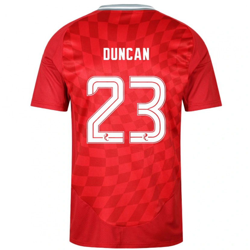 Danxen Mænd Ryan Duncan #23 Rød Hjemmebane Spillertrøjer 2024/25 Trøje T-Shirt