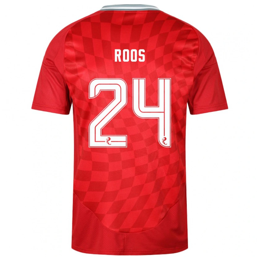 Danxen Mænd Kelle Roos #24 Rød Hjemmebane Spillertrøjer 2024/25 Trøje T-Shirt