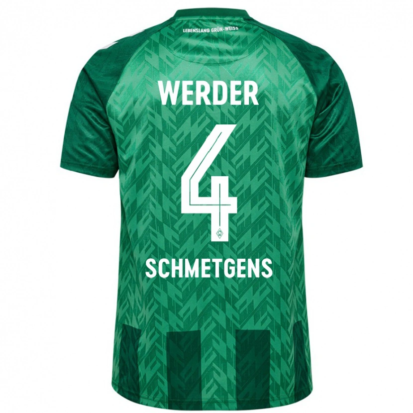 Danxen Mænd Mick Schmetgens #4 Grøn Hjemmebane Spillertrøjer 2024/25 Trøje T-Shirt