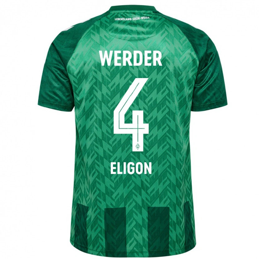 Danxen Mænd Kenneth Eligon #4 Grøn Hjemmebane Spillertrøjer 2024/25 Trøje T-Shirt