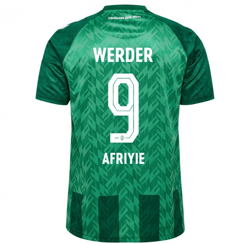 Danxen Mænd Neal Afriyie #9 Grøn Hjemmebane Spillertrøjer 2024/25 Trøje T-Shirt