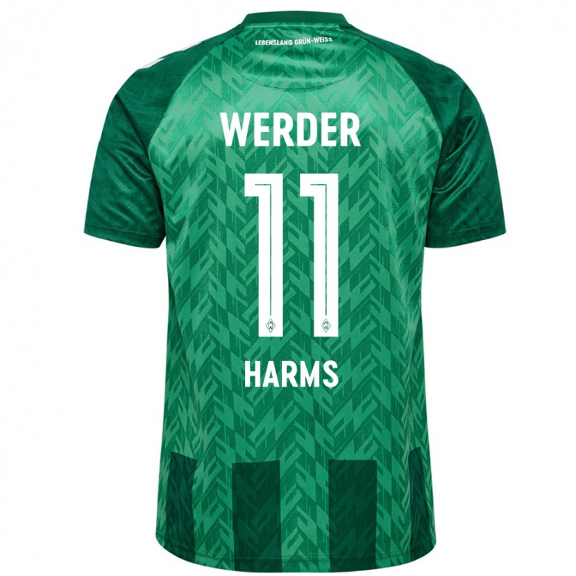 Danxen Mænd Noah Harms #11 Grøn Hjemmebane Spillertrøjer 2024/25 Trøje T-Shirt