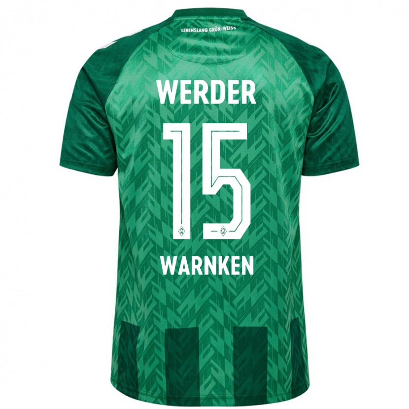 Danxen Mænd Jannes Warnken #15 Grøn Hjemmebane Spillertrøjer 2024/25 Trøje T-Shirt