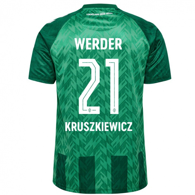 Danxen Mænd Jakub Kruszkiewicz #21 Grøn Hjemmebane Spillertrøjer 2024/25 Trøje T-Shirt