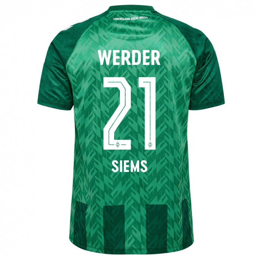 Danxen Mænd Caroline Siems #21 Grøn Hjemmebane Spillertrøjer 2024/25 Trøje T-Shirt