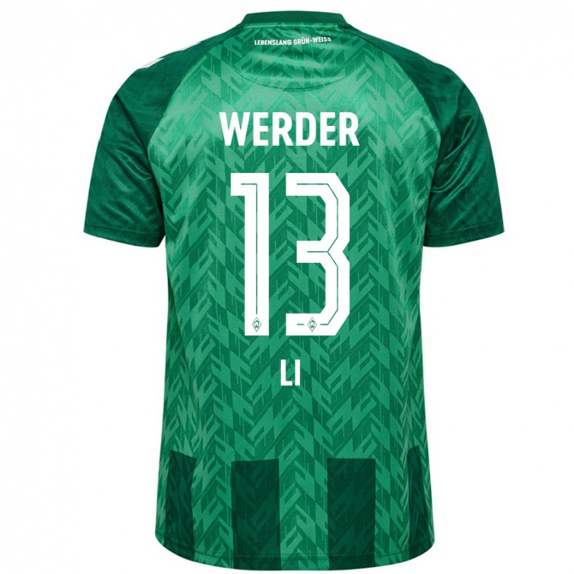 Danxen Mænd Xiancheng Li #13 Grøn Hjemmebane Spillertrøjer 2024/25 Trøje T-Shirt