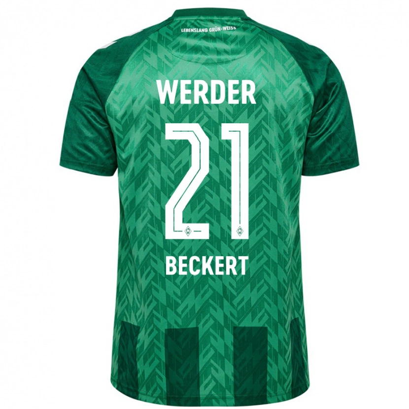 Danxen Mænd Jonathan Beckert #21 Grøn Hjemmebane Spillertrøjer 2024/25 Trøje T-Shirt