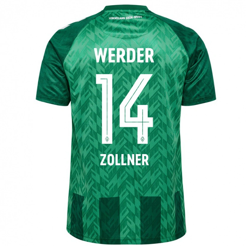 Danxen Mænd Adrian Zollner #14 Grøn Hjemmebane Spillertrøjer 2024/25 Trøje T-Shirt