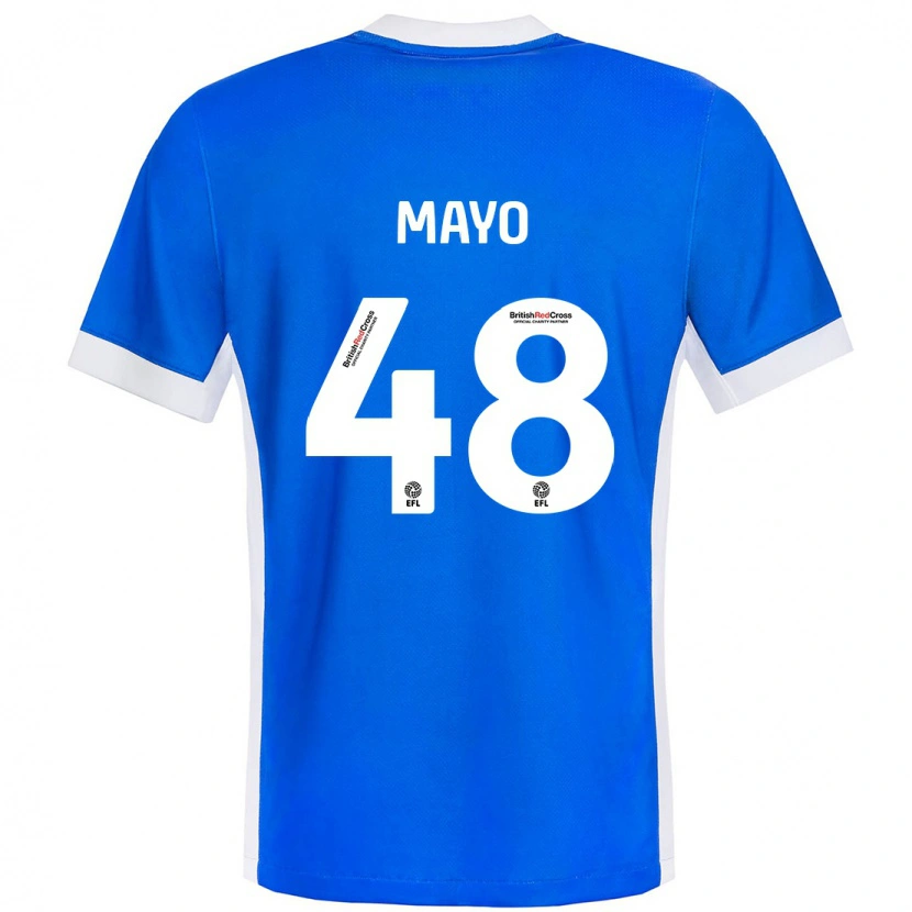 Danxen Mænd Bradley Mayo #48 Blå Hvid Hjemmebane Spillertrøjer 2024/25 Trøje T-Shirt