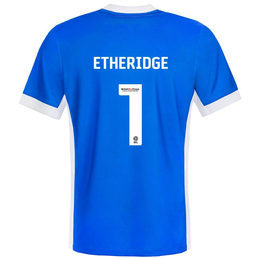 Danxen Mænd Neil Etheridge #1 Blå Hvid Hjemmebane Spillertrøjer 2024/25 Trøje T-Shirt