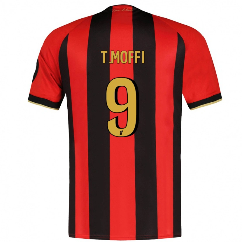 Danxen Mænd Terem Moffi #9 Rød Sort Hjemmebane Spillertrøjer 2024/25 Trøje T-Shirt
