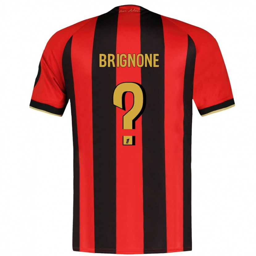 Danxen Mænd Millan Brignone #0 Rød Sort Hjemmebane Spillertrøjer 2024/25 Trøje T-Shirt