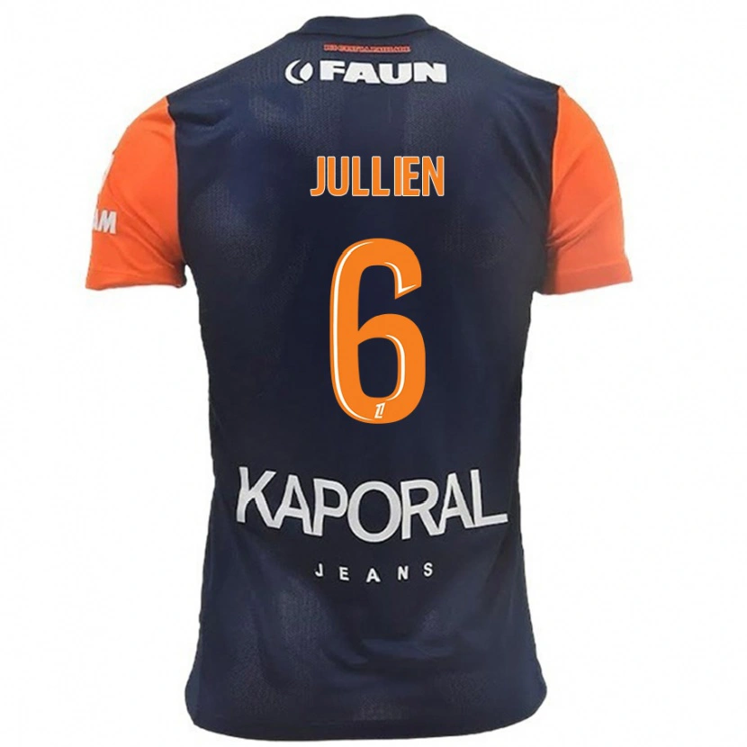 Danxen Mænd Christopher Jullien #6 Marineblå Orange Hjemmebane Spillertrøjer 2024/25 Trøje T-Shirt