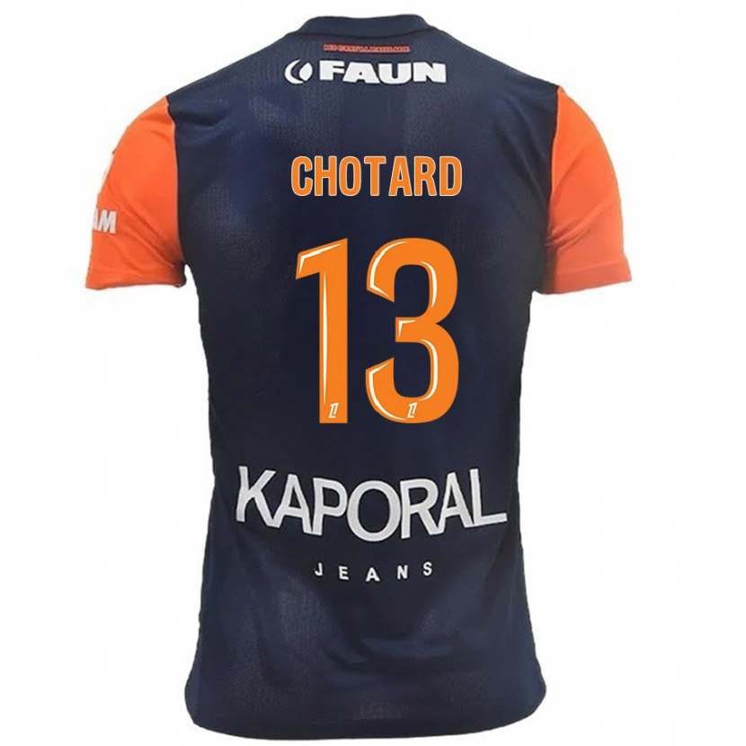 Danxen Mænd Joris Chotard #13 Marineblå Orange Hjemmebane Spillertrøjer 2024/25 Trøje T-Shirt