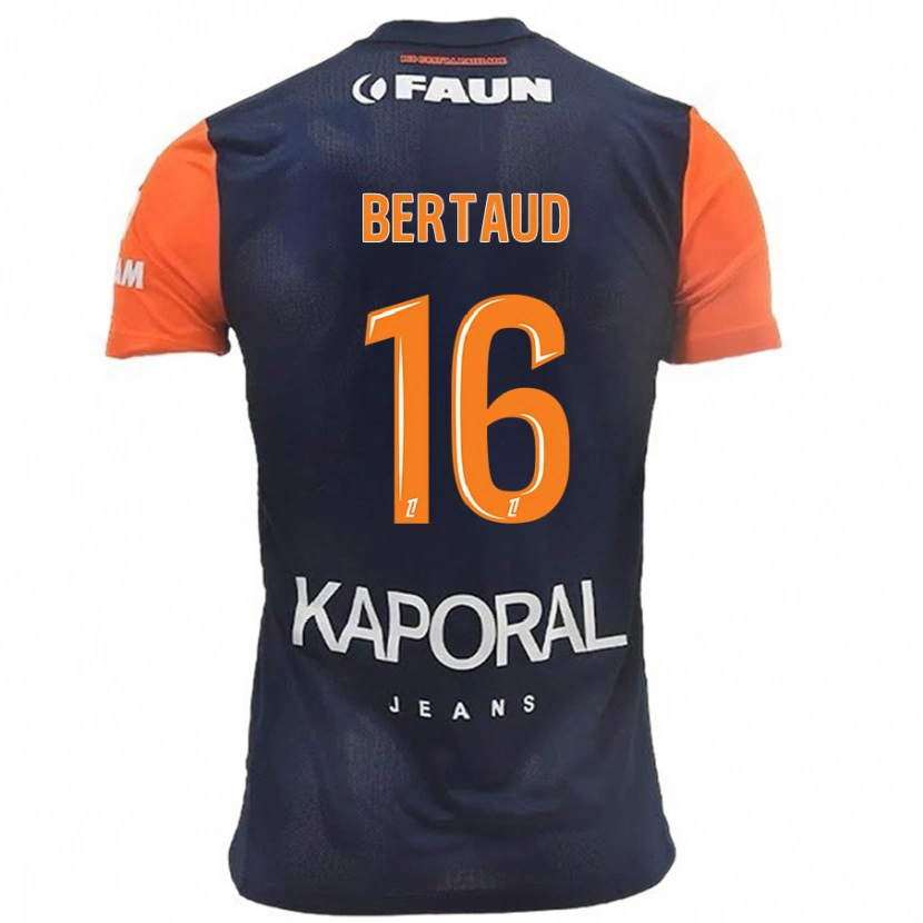 Danxen Mænd Dimitry Bertaud #16 Marineblå Orange Hjemmebane Spillertrøjer 2024/25 Trøje T-Shirt