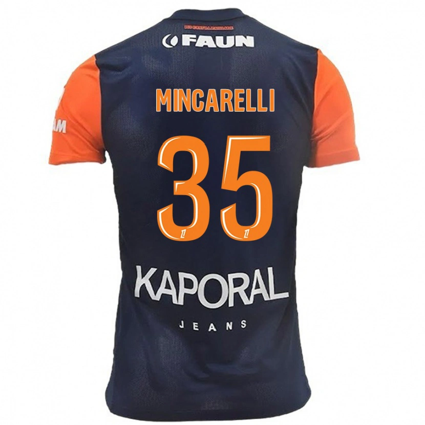 Danxen Mænd Lucas Mincarelli #35 Marineblå Orange Hjemmebane Spillertrøjer 2024/25 Trøje T-Shirt