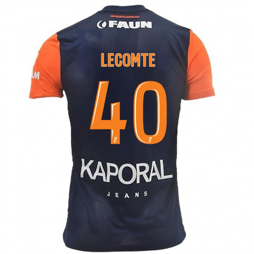 Danxen Mænd Benjamin Lecomte #40 Marineblå Orange Hjemmebane Spillertrøjer 2024/25 Trøje T-Shirt