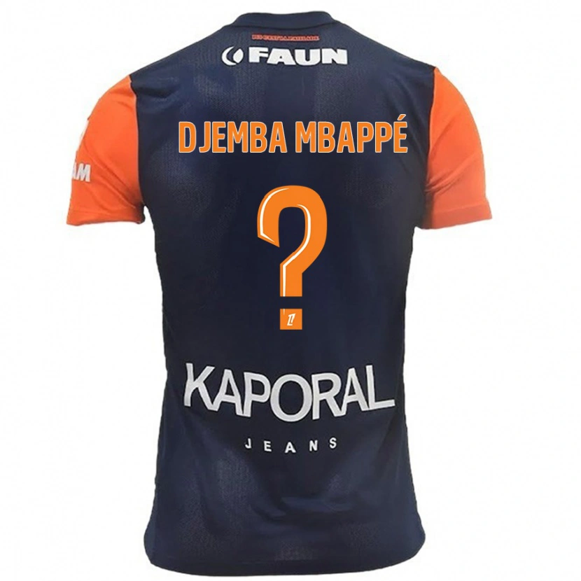 Danxen Mænd Yvan Djemba Mbappé #0 Marineblå Orange Hjemmebane Spillertrøjer 2024/25 Trøje T-Shirt