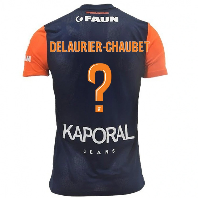 Danxen Mænd Tom Delaurier-Chaubet #0 Marineblå Orange Hjemmebane Spillertrøjer 2024/25 Trøje T-Shirt