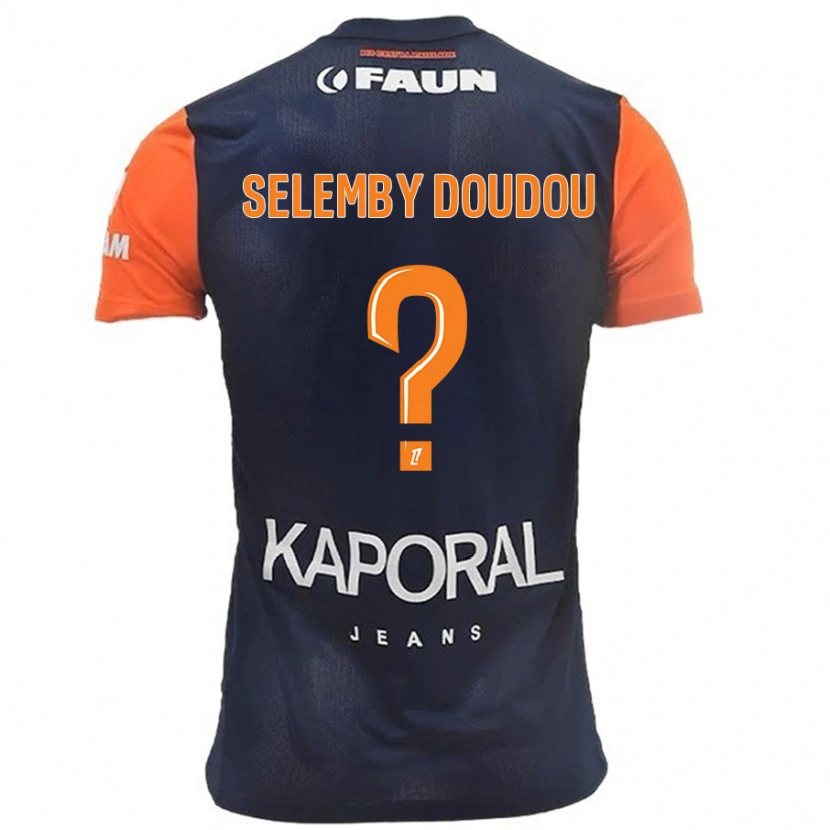 Danxen Mænd Destin Selemby Doudou #0 Marineblå Orange Hjemmebane Spillertrøjer 2024/25 Trøje T-Shirt