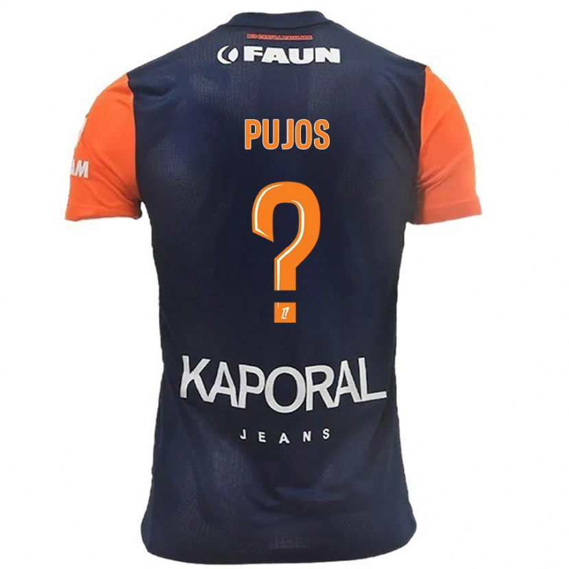 Danxen Mænd Lenny Pujos #0 Marineblå Orange Hjemmebane Spillertrøjer 2024/25 Trøje T-Shirt