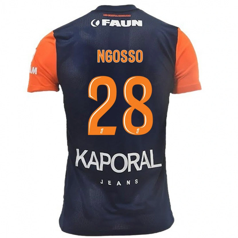 Danxen Mænd Glenn Ngosso #28 Marineblå Orange Hjemmebane Spillertrøjer 2024/25 Trøje T-Shirt