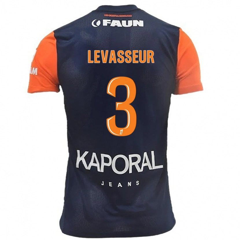Danxen Mænd Marie Levasseur #3 Marineblå Orange Hjemmebane Spillertrøjer 2024/25 Trøje T-Shirt