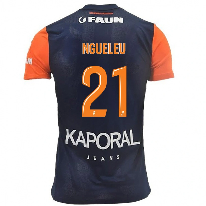 Danxen Mænd Nina Ngueleu #21 Marineblå Orange Hjemmebane Spillertrøjer 2024/25 Trøje T-Shirt