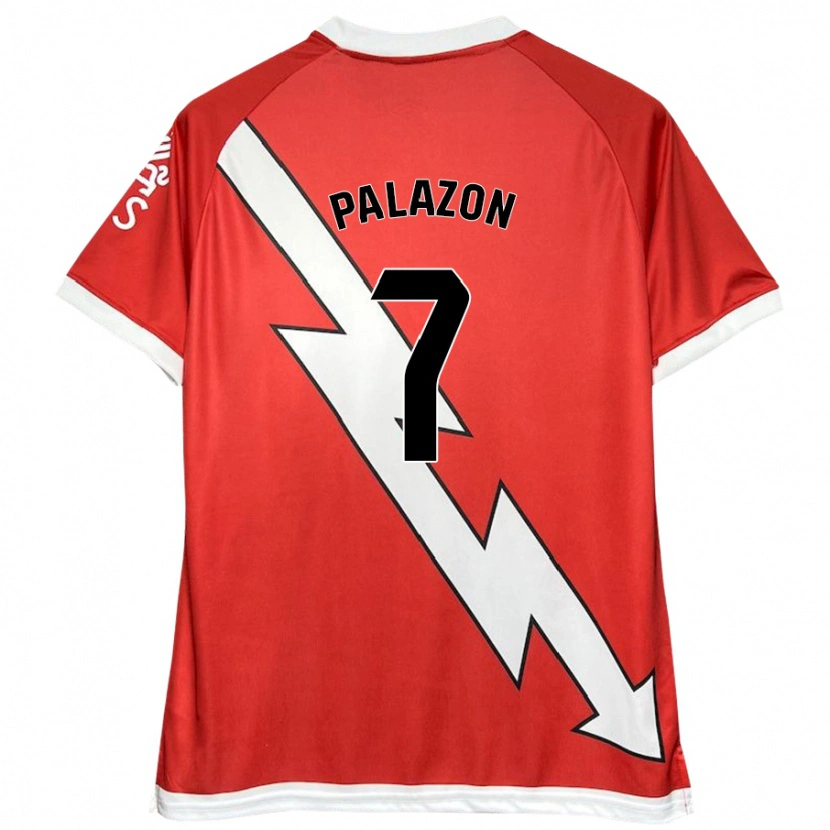 Danxen Mænd Isi Palazón #7 Hvid Rød Hjemmebane Spillertrøjer 2024/25 Trøje T-Shirt
