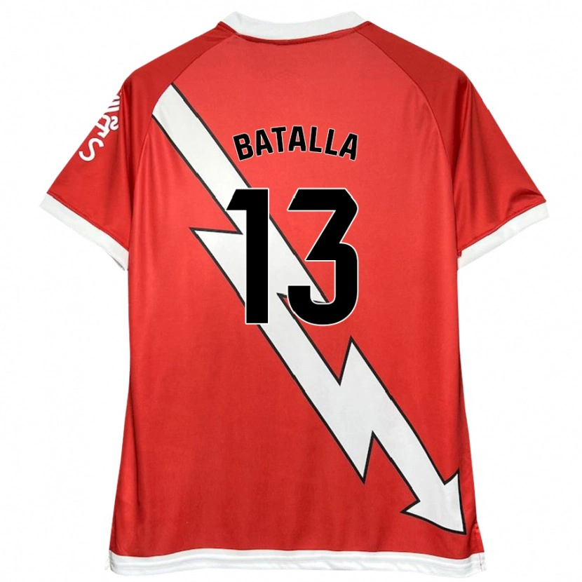 Danxen Mænd Augusto Batalla #13 Hvid Rød Hjemmebane Spillertrøjer 2024/25 Trøje T-Shirt