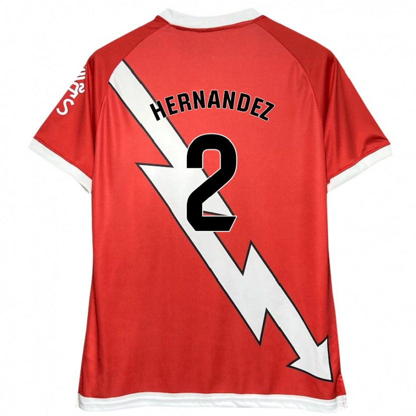 Danxen Mænd Marco Hernández #2 Hvid Rød Hjemmebane Spillertrøjer 2024/25 Trøje T-Shirt