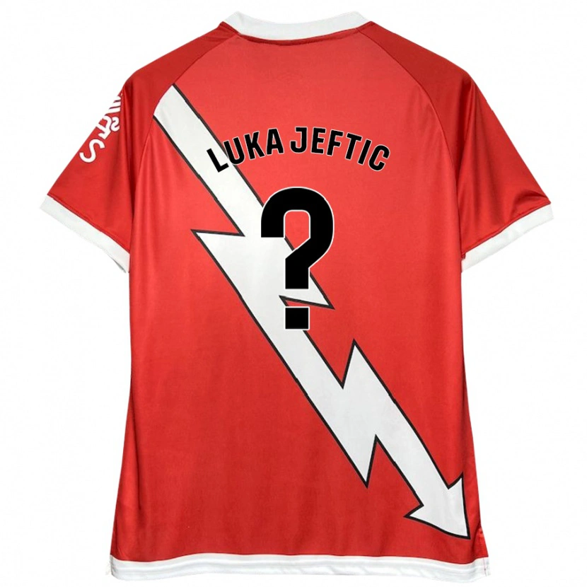 Danxen Mænd Luka Jeftic #0 Hvid Rød Hjemmebane Spillertrøjer 2024/25 Trøje T-Shirt