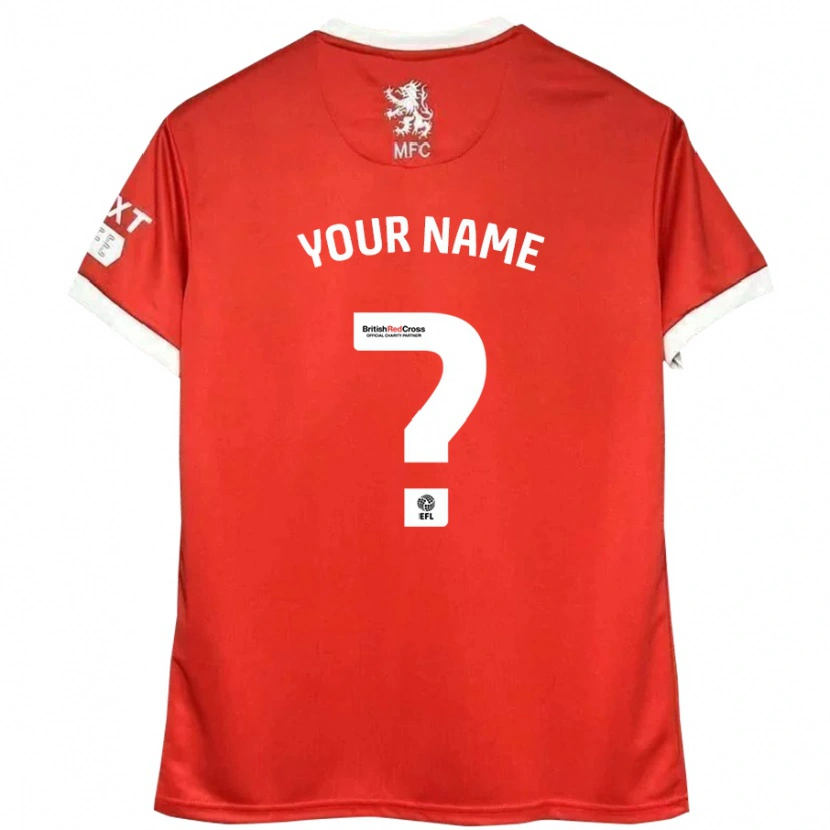 Danxen Mænd Dit Navn #0 Rød Hvid Hjemmebane Spillertrøjer 2024/25 Trøje T-Shirt