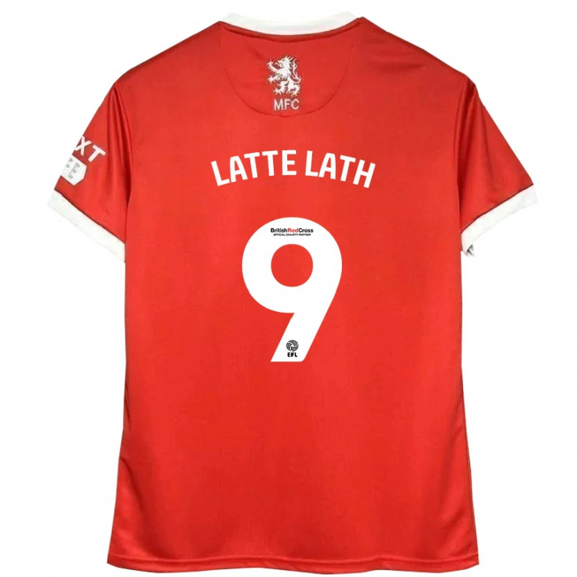 Danxen Mænd Emmanuel Latte Lath #9 Rød Hvid Hjemmebane Spillertrøjer 2024/25 Trøje T-Shirt