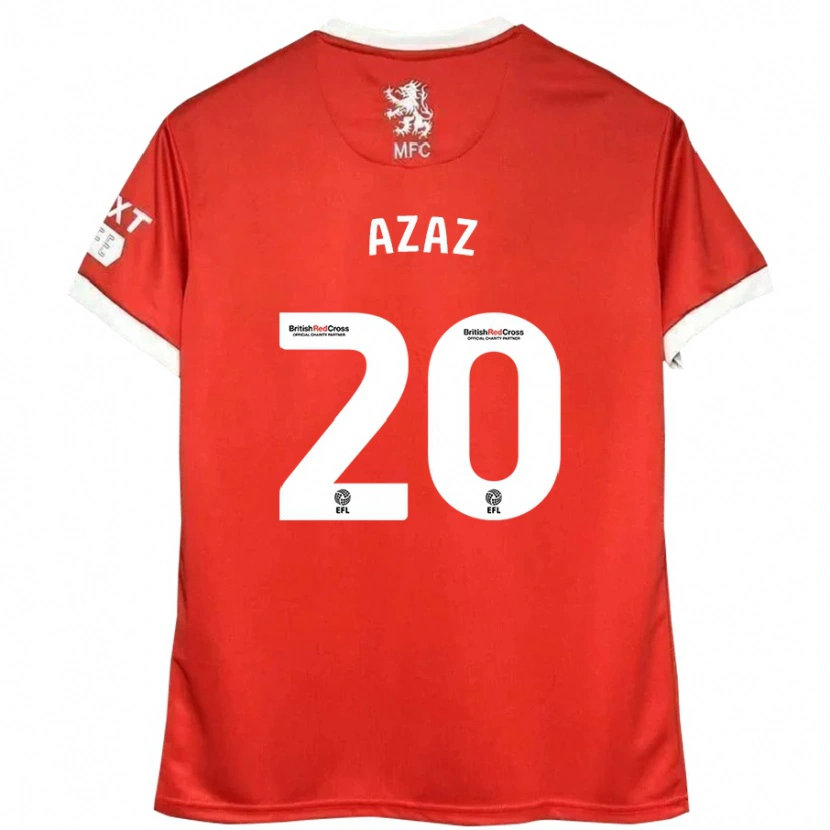 Danxen Mænd Finn Azaz #20 Rød Hvid Hjemmebane Spillertrøjer 2024/25 Trøje T-Shirt