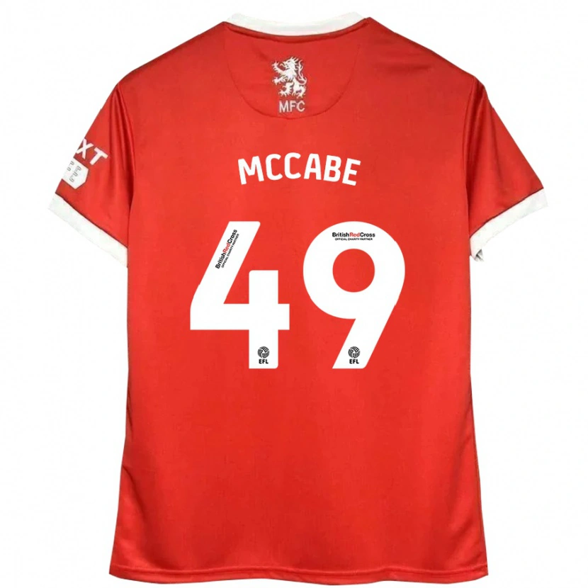 Danxen Mænd Law Mccabe #49 Rød Hvid Hjemmebane Spillertrøjer 2024/25 Trøje T-Shirt