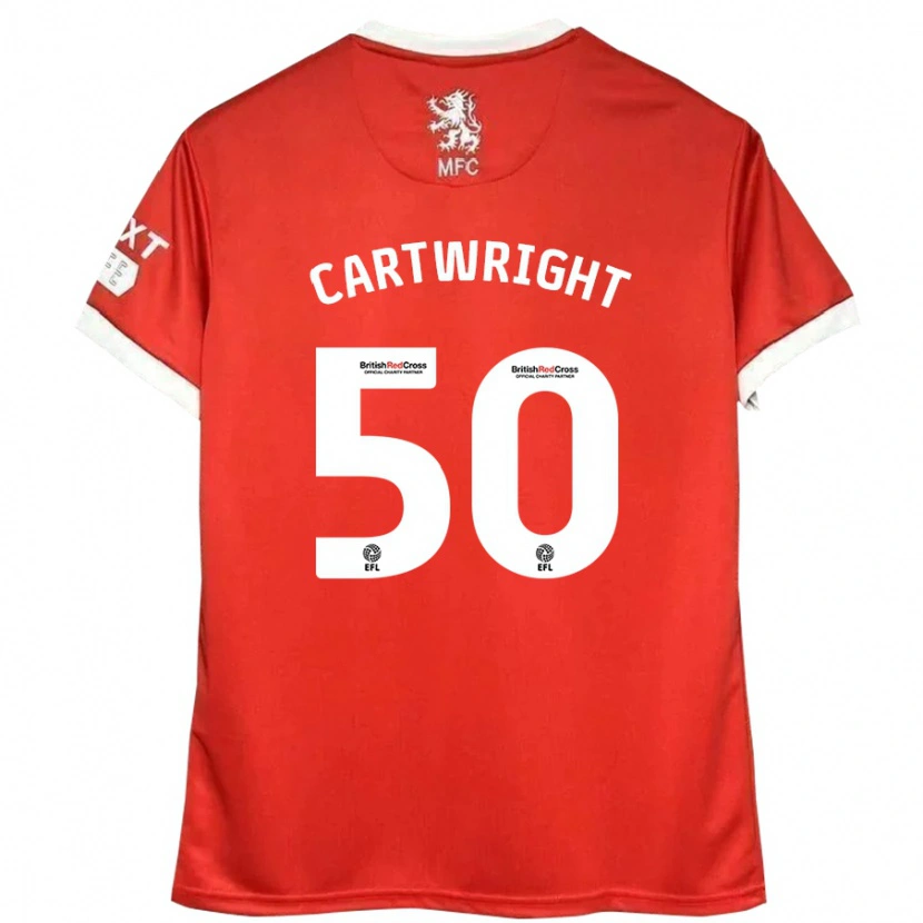Danxen Mænd Fin Cartwright #50 Rød Hvid Hjemmebane Spillertrøjer 2024/25 Trøje T-Shirt