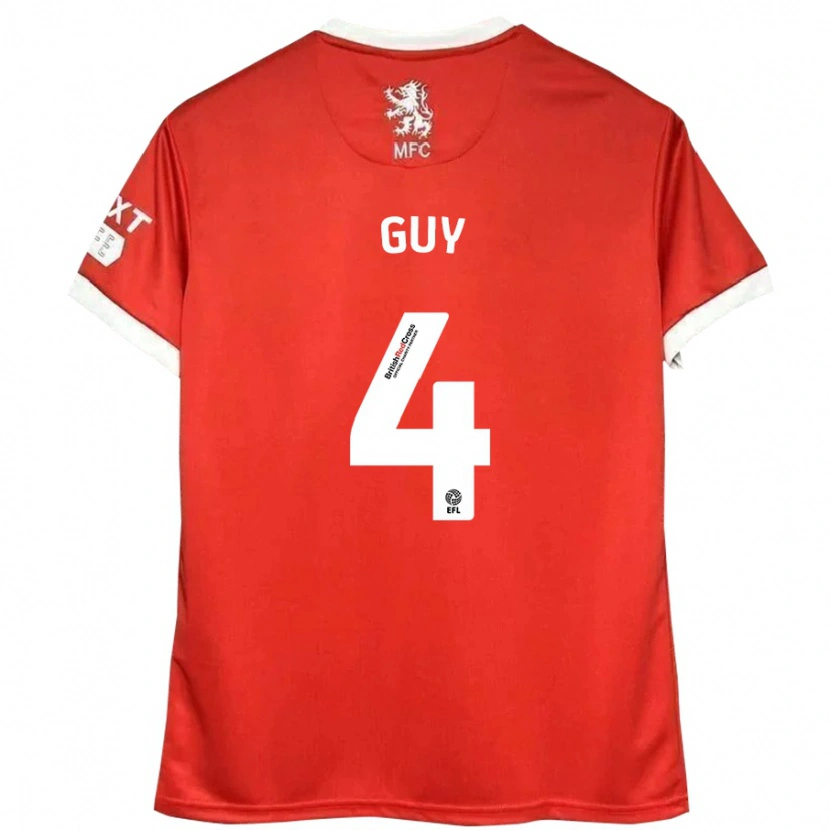 Danxen Mænd Bethany Guy #4 Rød Hvid Hjemmebane Spillertrøjer 2024/25 Trøje T-Shirt