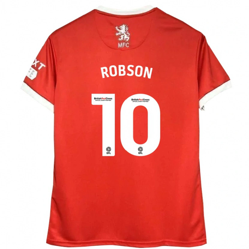 Danxen Mænd Lauren Robson #10 Rød Hvid Hjemmebane Spillertrøjer 2024/25 Trøje T-Shirt