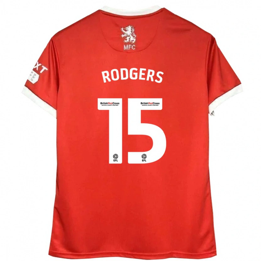 Danxen Mænd Amber Rodgers #15 Rød Hvid Hjemmebane Spillertrøjer 2024/25 Trøje T-Shirt
