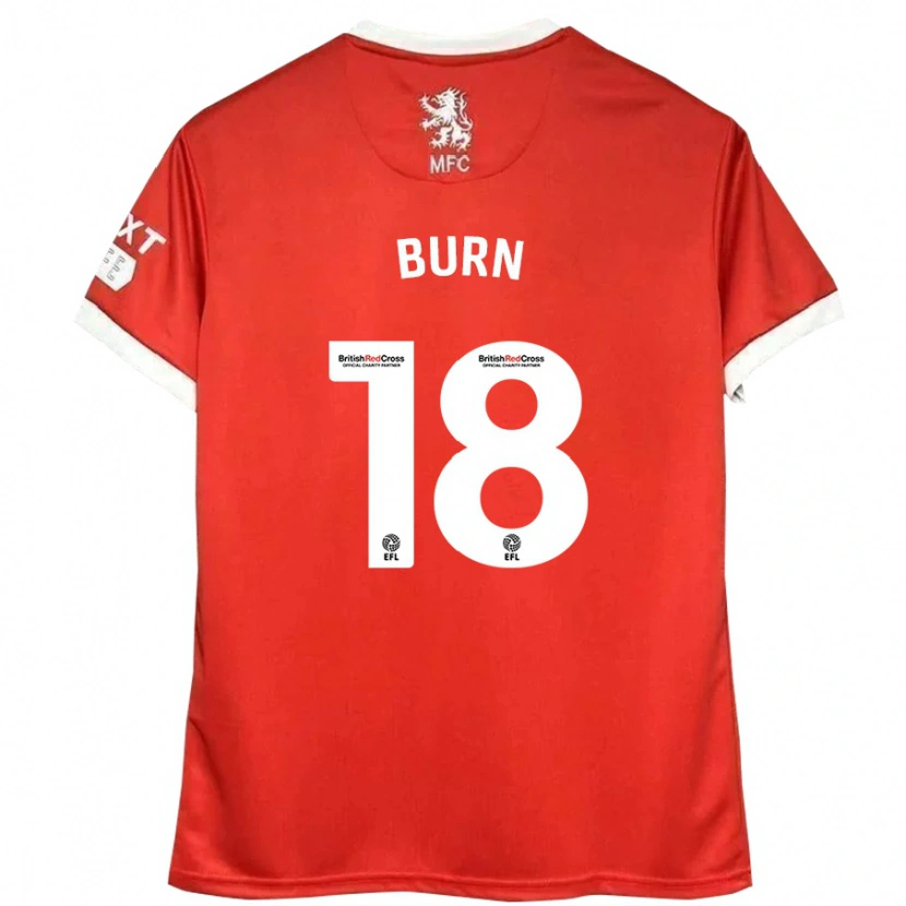 Danxen Mænd Sarah Burn #18 Rød Hvid Hjemmebane Spillertrøjer 2024/25 Trøje T-Shirt