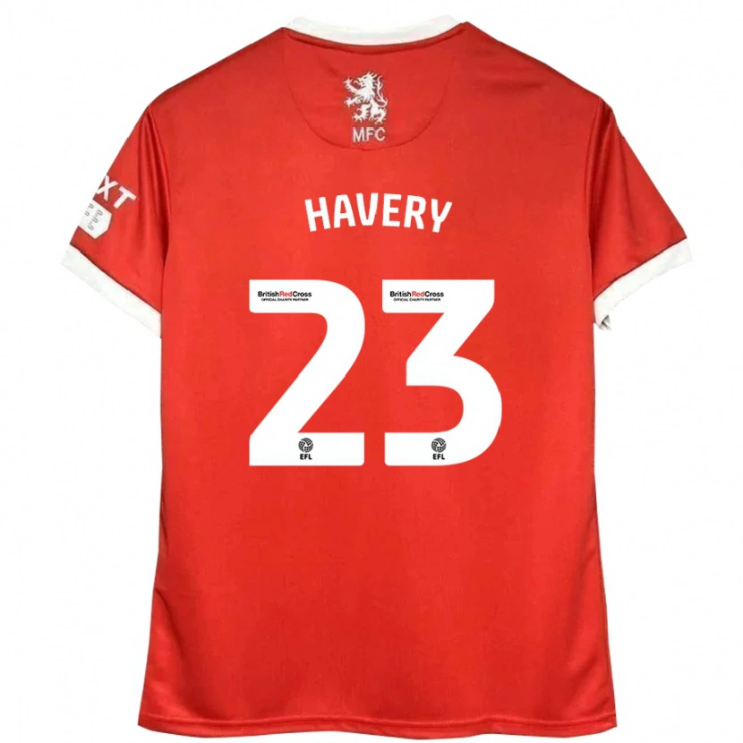 Danxen Mænd Nicole Havery #23 Rød Hvid Hjemmebane Spillertrøjer 2024/25 Trøje T-Shirt