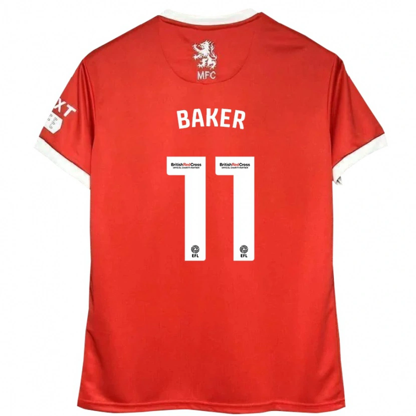 Danxen Mænd Ella Baker #11 Rød Hvid Hjemmebane Spillertrøjer 2024/25 Trøje T-Shirt